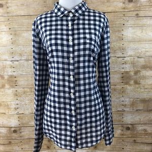 J Crew “The Perfect Shirt” Gingham Button Up